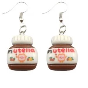 NWT - Nutella hazelnut chocolate spread earrings set - 1 inch x 0.5 inch